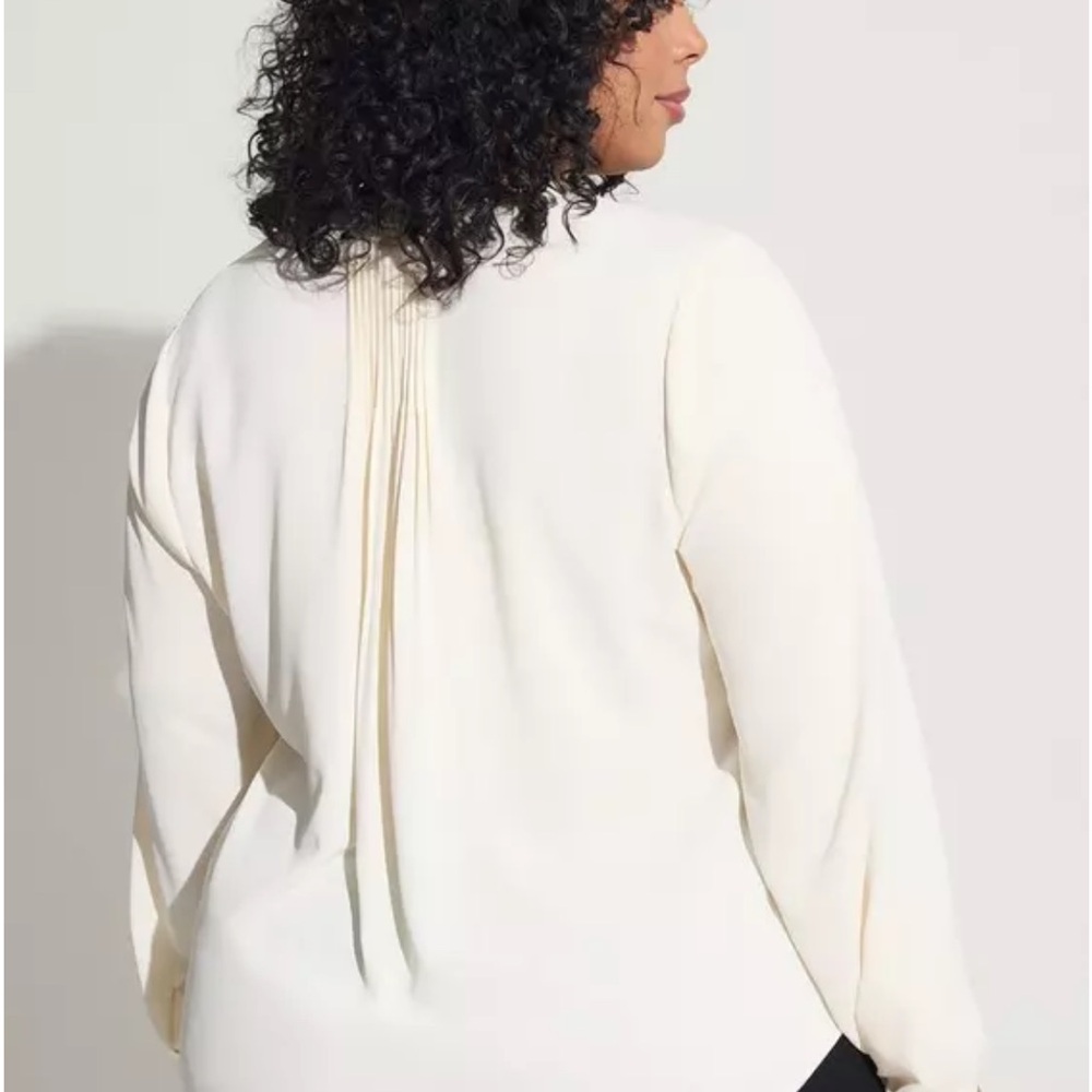 Torrid Dusty Pink Long Sleeve Blouse with Elegant Pleat